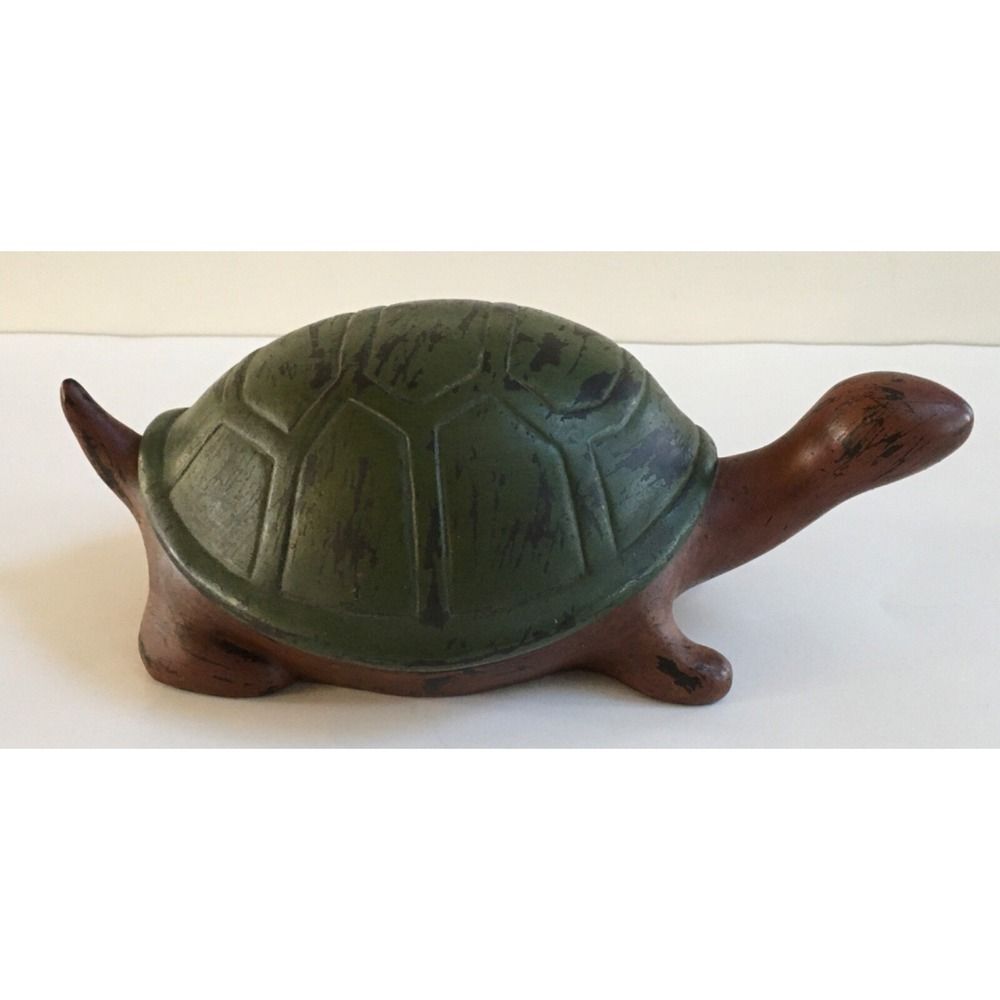 Vintage Folk Art turtle Midwest of Cannon Falls Green Brown